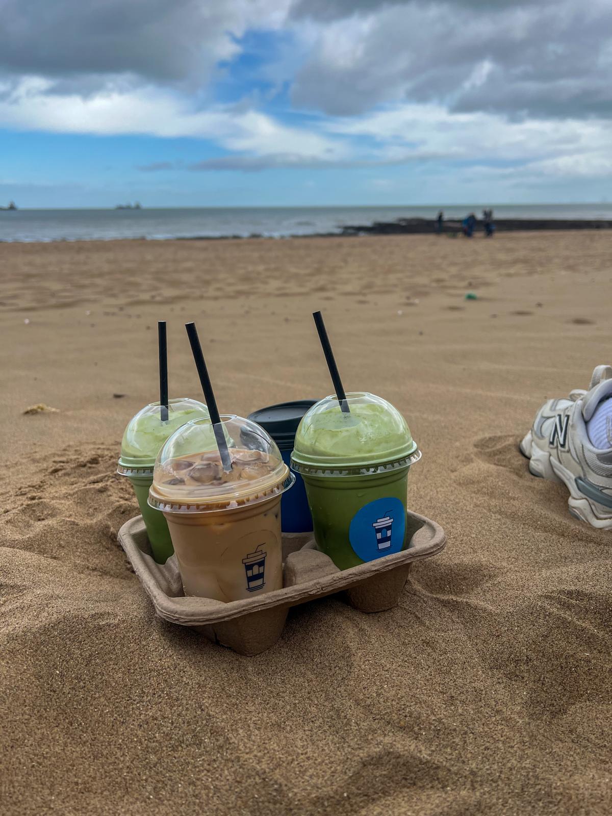 Brew & Bays drinks in the sand at Botany Bay